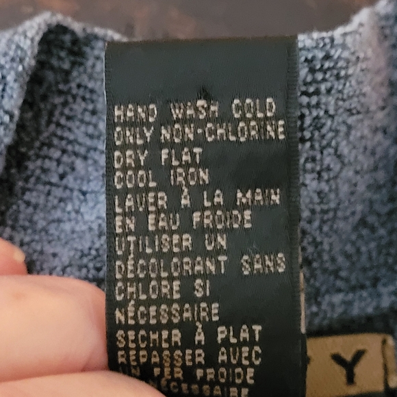 Finity Naturals SZ S, Women's Slate Blue Merino Wool/Polyester Blend Cardigan - Picture 6 of 15